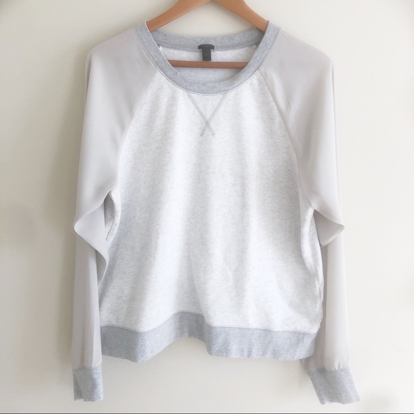 J. Crew Tops - 💫 J. Crew Sheer-Sleeve Sweatshirt